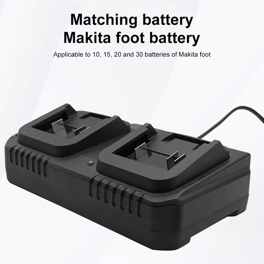 Intelligentes Makita Lithium-Akku-Ladegerät in Schwarz für Elektrobohrer, Poliermaschinen und Rasenmäher, 12,6V / 18V / 21V, 2A / 3A Netzadapter - Bild 4