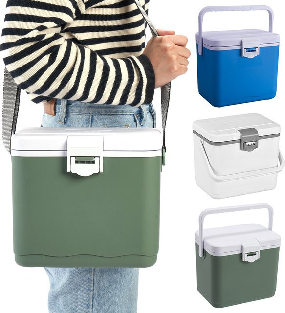Isolierte tragbare Kühlbox von APWIKOGER in Blau mit 4,5 l Fassungsvermögen für Picknick und Camping - Bild 1