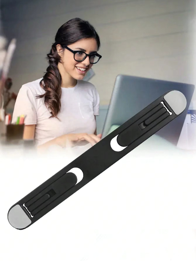 YZIYOU Tragbarer und faltbarer Laptop-Ständer in Schwarz, verstellbares Büro-Schreibtisch-Zubehör für MacBook Air, MacBook Pro und Zenbook - Bild 4