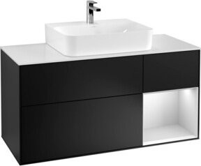 V&B Waschtischunterschrank Finion in Blau und Weiß lackiert, Breite: 120 cm, Tiefe: 50,1 cm, Höhe: 50,1 cm - Bild 1
