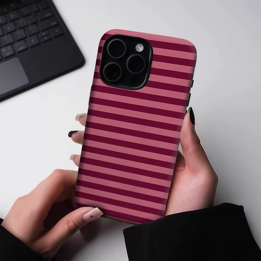 Robuste doppelschichtige Handyhülle von Potdemiel mit Fuchsia- und Lila-Farbverlauf für iPhone 17 16 15 14 13 Pro Max Plus, magnetisch kompatibel - Bild 4