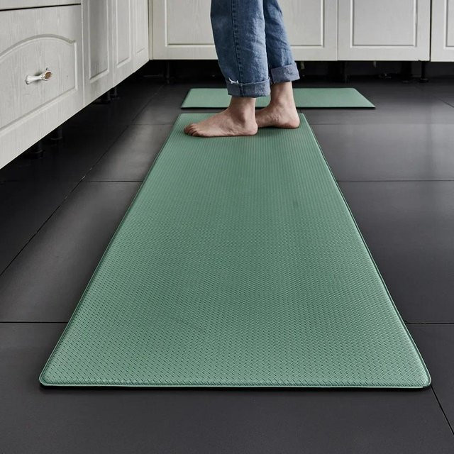Super Six Küchenmatte aus PVC in Grau, rutschfester und waschbarer Vinyl Teppich, wasserdicht und ölbeständig, B/T/H: 180 x 45 x 1 cm - Bild 1
