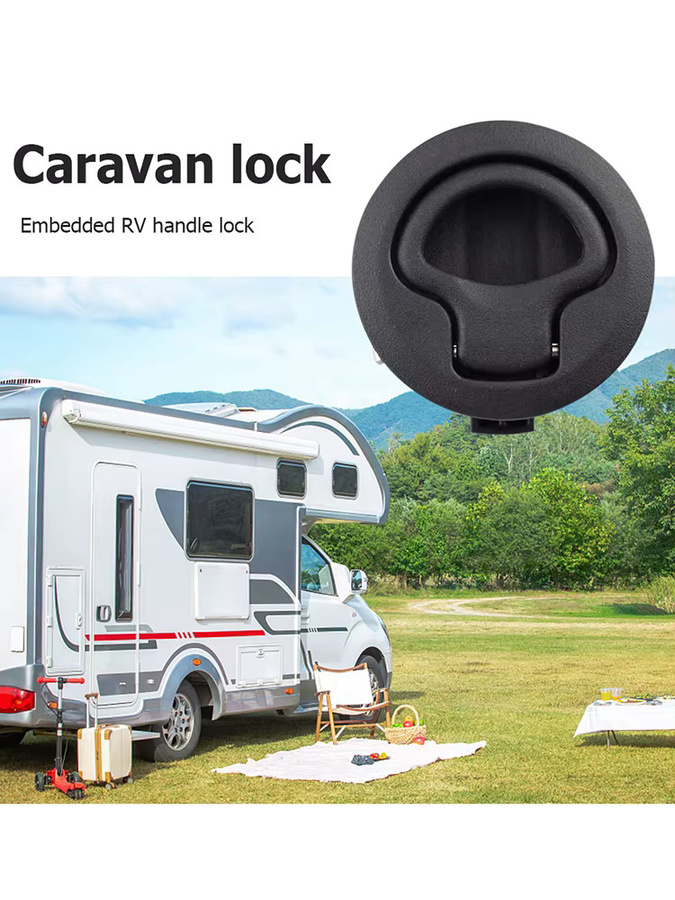 APWIKOGER Flush Pull Latch Marine Verschluss in Schwarz Matt für Boot, Wohnmobil und Schränke - Bild 4