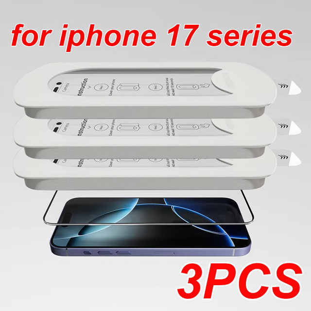 3er-Pack basix HD Panzerglas Displayschutzfolie für iPhone 17 Pro Max, iPhone 17 Pro und iPhone 17 Air, transparent, Anti-Fingerabdruck - Bild 1
