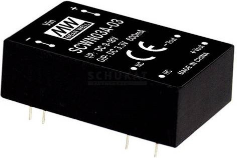 Mean Well SCWN03C-12 DC/DC-Wandlermodul 3W 250mA Schwarz - Bild 1