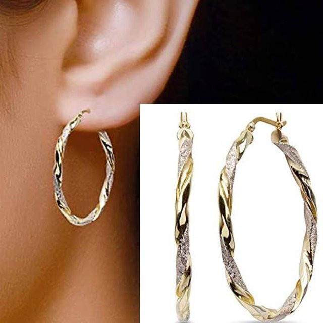 Huitan Twist-Creolen, Bicolor, Damen - Bild 1