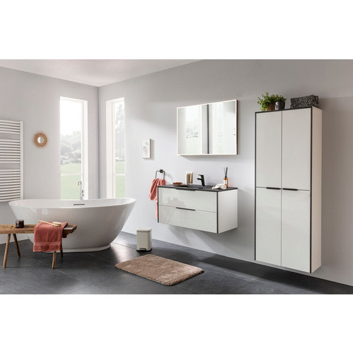 FACKELMANN Doppel-Hochschrank Flair mit 2 Türen in Weiss, Wandmontage, B/T/H: 60,0 x 32,0 x 163,3 cm - Bild 3