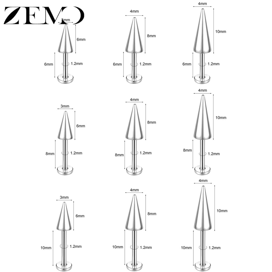 ZEMO Labret Lippenpiercing, Edelstahl, Unisex - Bild 2