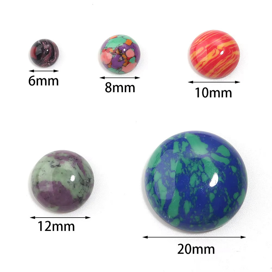 Louleur Cabochon-Perlen, synthetisch, türkisfarben, rund, 6-20 mm - Bild 2