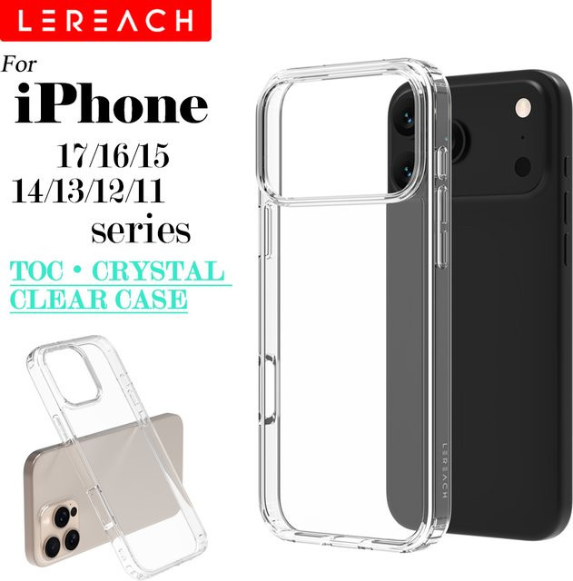 Lereach Stoßfeste Handyhülle aus TPU und Acryl für iPhone 17 16 15 14 13 12 11 Pro Max Plus Mini Air in Transparent - Bild 1