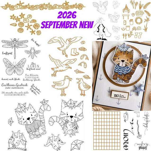 Metall-Stanzformen und Stempel Set mit Tier- und Menschenmotiven in Multicolour für DIY Scrapbooking, Karten und handgemachte Alben - Bild 1