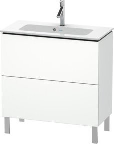 Duravit Waschtischunterschrank Compact L-Cube, stehend, Weiß matt, 2 Auszüge, B/T/H: 82 x 39,1 x 70,4 cm - Bild 1