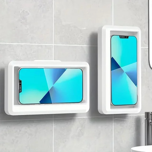 Wasserdichte Handyhalterung für Badezimmer und Dusche von VIKEFON in Weiß mit 360-Grad-Drehung und Touch-Funktion - Bild 1
