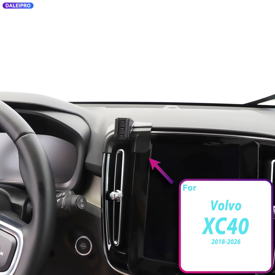 Fahrzeugspezifische Handyhalterung mit 66W Ladefunktion für Volvo XC40 (Baujahre 2018-2026) in Schwarz - Bild 2