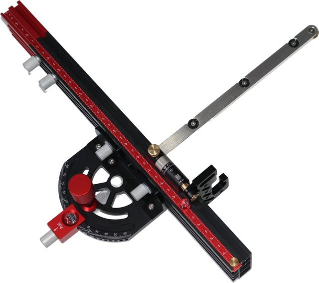ENJOYWOOD Präzisions-CNC-Trägerzaun für Tischkreissägen mit 0–60 Grad winkelverstellbarer Gehrungslehre in Rot, Länge: 508 mm - Bild 1