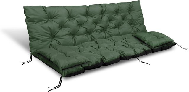 Wasserdichtes Gartenkissen-Set von AIOFACTORY OGROD in Armee Grün mit Befestigungsschnüren und kleinen Kissen, B/T/H: 100 x 60 x 50 cm - Bild 1