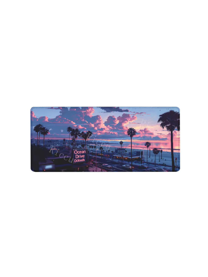 Riccu Gaming Mauspad Sunset Beach Scenery XXL Schreibtischunterlage rutschfest mit HD-Druck, B/T: 90 x 40 cm, multicolour - Bild 6