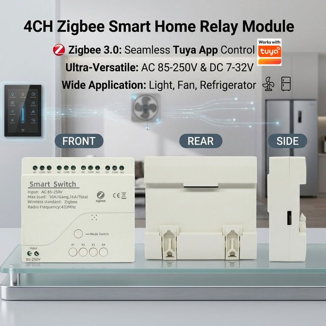 Scimagic-RC 4CH Zigbee Smart Home Relaismodul für Tuya in Weiß - Bild 1