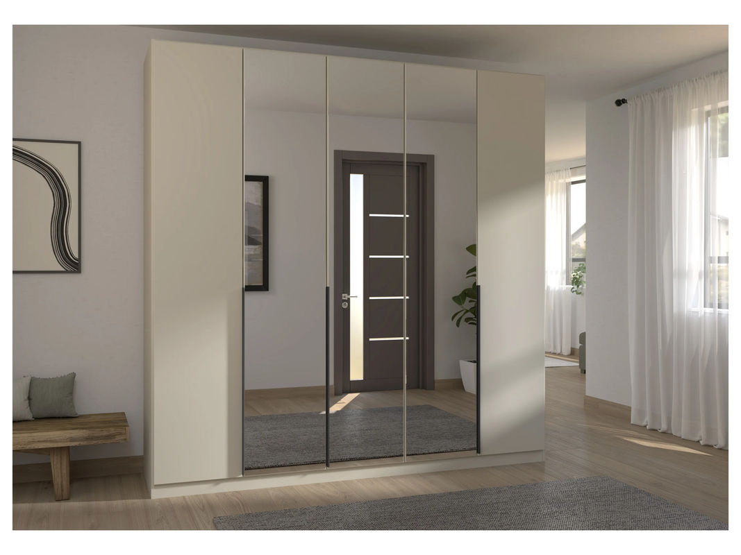 RAUCH Drehtürenschrank Alabama mit Spiegel in Beige-Champagner und grauen Griffen, B/H: 226 x 229 cm - Bild 2