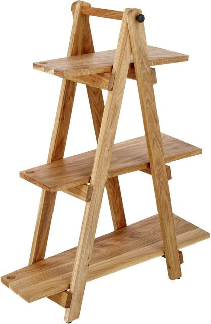 VEGA Etagere Pollino dreistöckig in Eiche, rechteckig mit Einlegeplatten, B/H/T: 83 x 98 x 32 cm - Bild 1