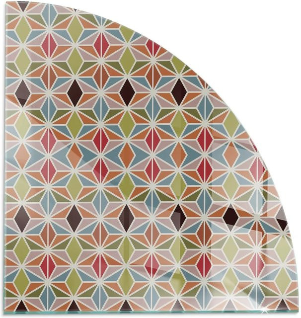 Tulup Glasplatte für Kaminöfen mit polygonalem Muster in Braun, B/H: 100 x 100 cm - Bild 1