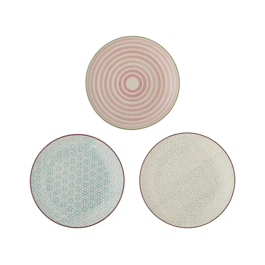 Bloomingville Patrizia Teller Set, 3 Stück, Mehrfarbig, Durchmesser: 20 cm - Bild 1