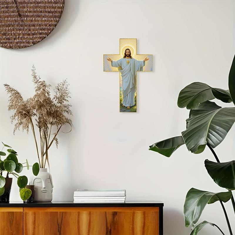 Vintage Holz Wanddekoration Kreuz in Braun von Beauty Inside als religiöse Weihnachtsdekoration - Bild 3