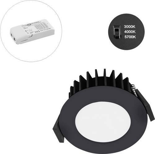 EVN L54D101625 LED-Deckenstrahler in Schwarz oder Grau, dimmbar, modern und rund - Bild 1