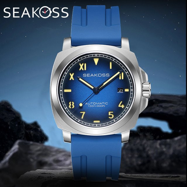 SEAKOSS Armbanduhr, Automatik, Edelstahl, 40 mm, Herren, Blau - Bild 1