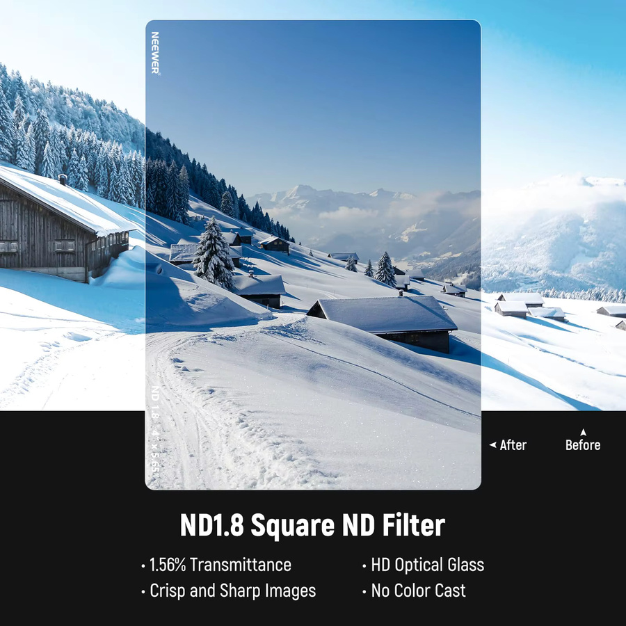 NEEWER Quadratischer ND-Filter mit 30-fach Multi-Nano-Beschichtung für NEEWER Matte Box, Tilta und SmallRig, Breite: 26,0 cm, Höhe: 14,4 cm - Bild 4
