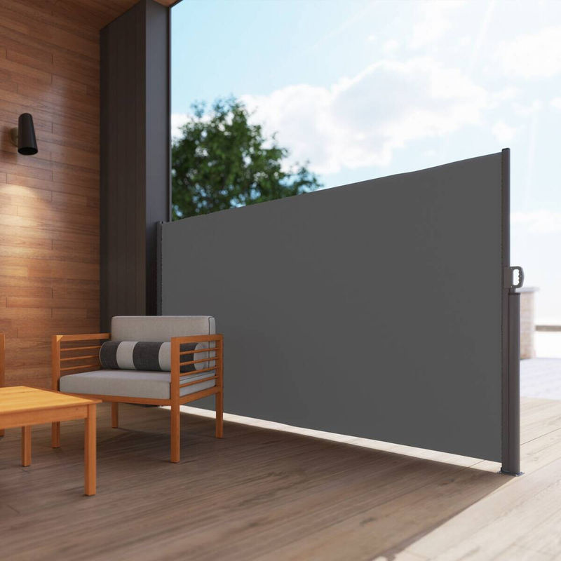 Outsunny Seitenmarkise aus Aluminium und Polyester in Dunkelgrau, Wandmontage, UPF 50+, Höhe: 180 cm, Breite: 300 cm - Bild 4