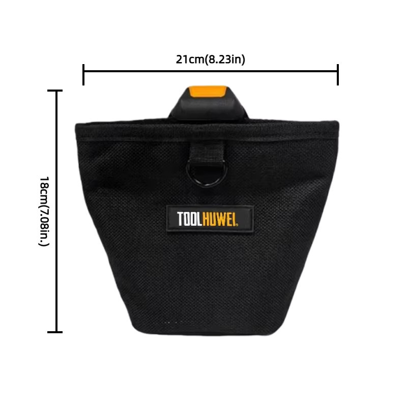 TOOLHUWEI Werkzeugtasche für Nägel und Schrauben, wasserdichte Hardware-Gürteltasche aus Oxford-Material in Schwarz - Bild 2
