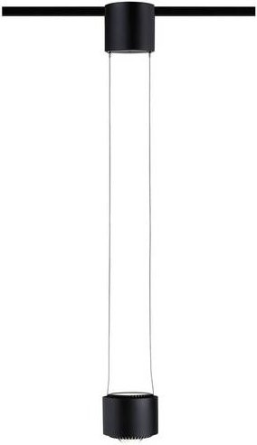 Paulmann Aldan LED Pendelleuchte für Hochvolt-Schienensysteme, 1-flammig, Schwarz matt und Chrom, 13W, warmweiß - Bild 1