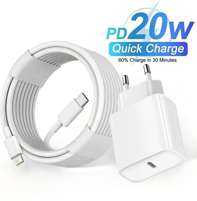 20W PD USB-C Netzteil Schnellladegerät in Weiß für iPhone und USB Typ C Geräte - Bild 1