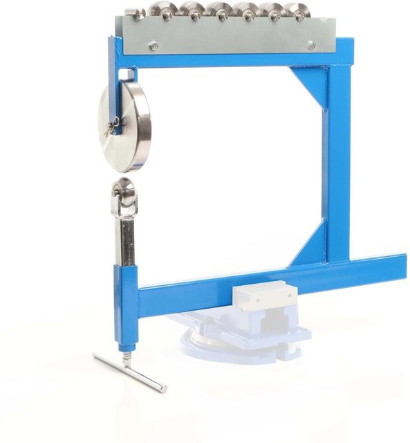 Wiltec English Wheel Rollenstreckmaschine für die Blechbearbeitung aus Stahl mit 6 Rollen und 15 mm Durchmesser in Blau - Bild 1