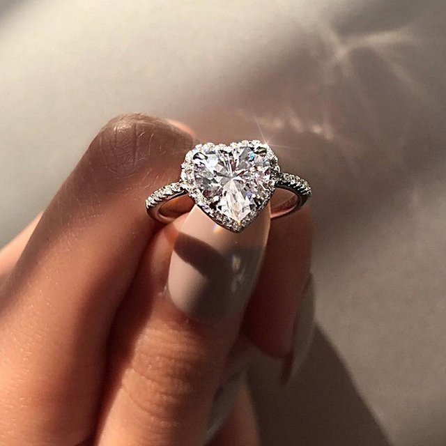 moonso Ring, Herz Form, Rosa, Silber, Damen - Bild 1