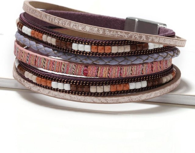 MGB Lederarmband, Kunstleder, lila, Damen - Bild 1