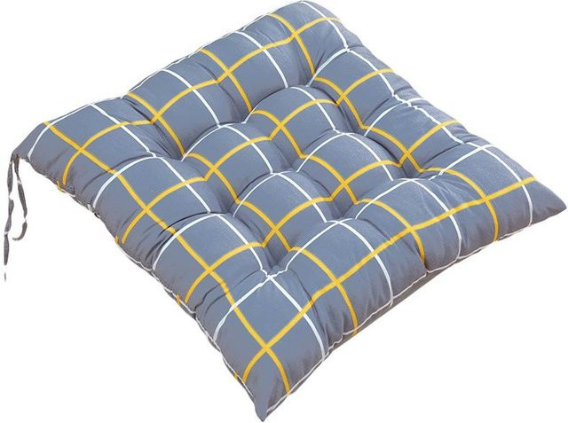 Verdicktes Sitzkissen aus Leinen in Grau für Büro, Haushalt und Outdoor, B/T: 40 x 40 cm - Bild 1