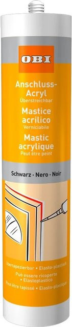 OBI Anschluss-Acryl Schwarz wasserbasiert 310 ml - Bild 1