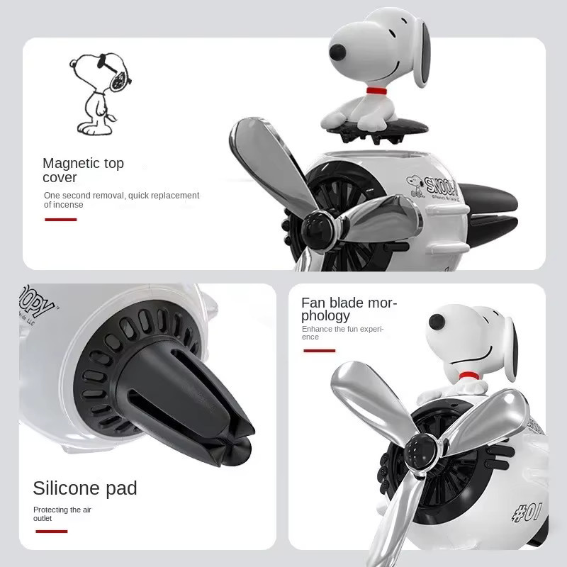 Bandai Kawaii Pilot Snoopy Auto-Aromatherapie Lufterfrischer, rotierender Propeller - Bild 3