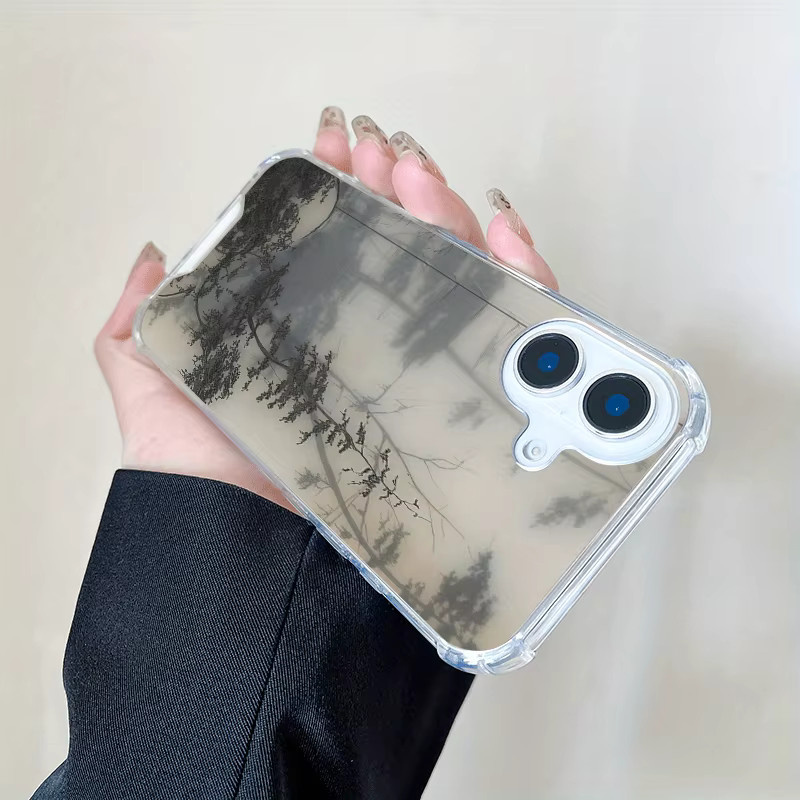 Transparente Handyhülle mit Bergmuster für iPhone 17 16 15 14 13 12 11 Pro Max Plus, sturzsicher und stoßfest - Bild 2