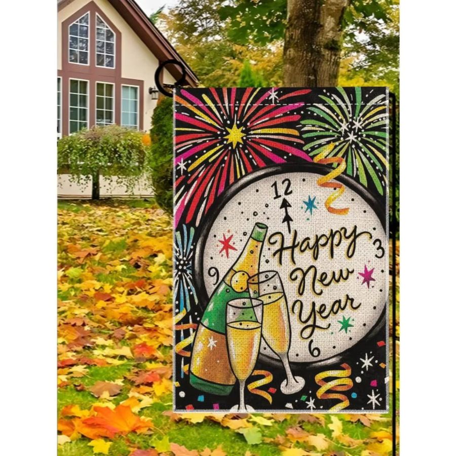 VIKAMA Gartenflagge mit Buchstaben-Druck in Multicolor für Weihnachten und Neujahr, rechteckig, B: 45,0 cm, H: 30,0 cm, T: 30,0 cm - Bild 3