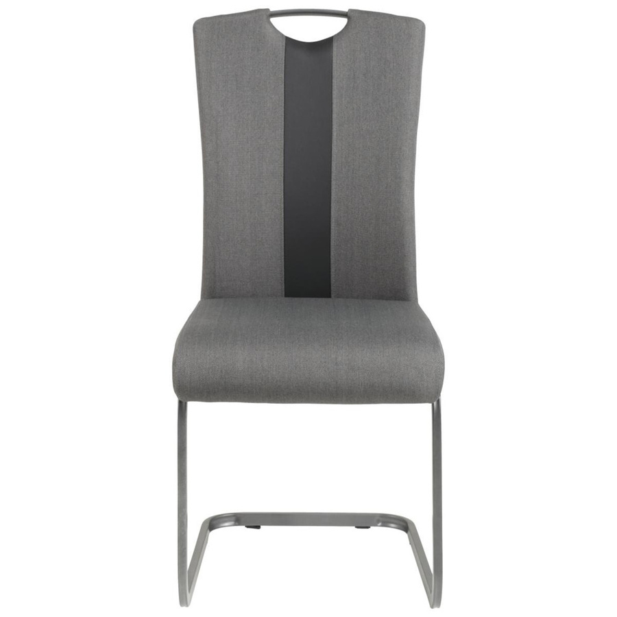 4er Set Schwingstühle Hela in Anthrazit und Schwarz aus Webstoff und Kunstleder, B/H/T: 43 x 98 x 56 cm - Bild 2