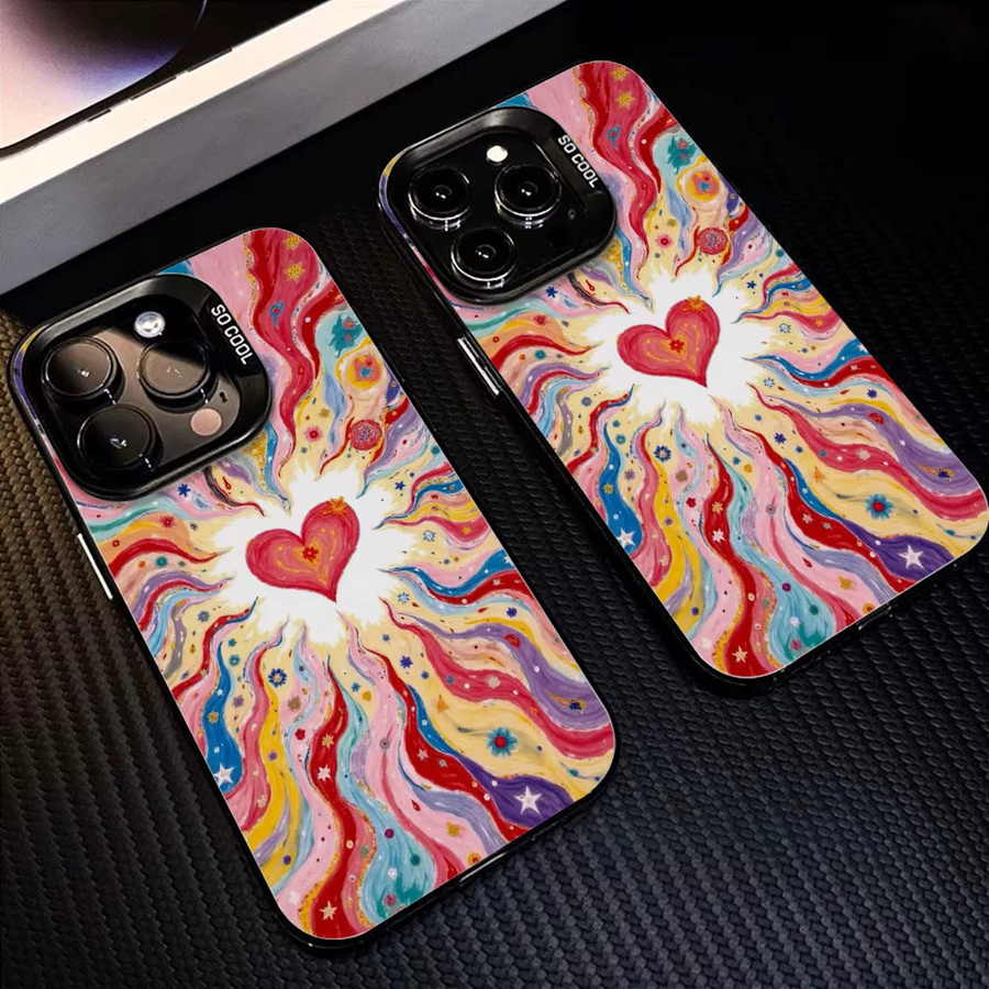 Caynes Silikon Handyhülle Brilliant Love in Multicolour für iPhone Modelle, stoßfestes Case Cover - Bild 4