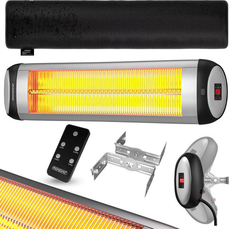 Heizstrahler MZH2501 Silber 2500W mit 90 Grad verstellbarem Neigungswinkel