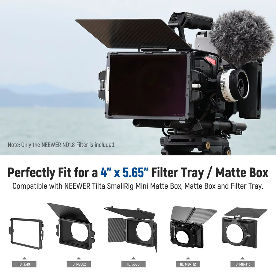 NEEWER Quadratischer ND-Filter mit 30-fach Multi-Nano-Beschichtung für NEEWER Matte Box, Tilta und SmallRig, Breite: 26,0 cm, Höhe: 14,4 cm - Bild 3