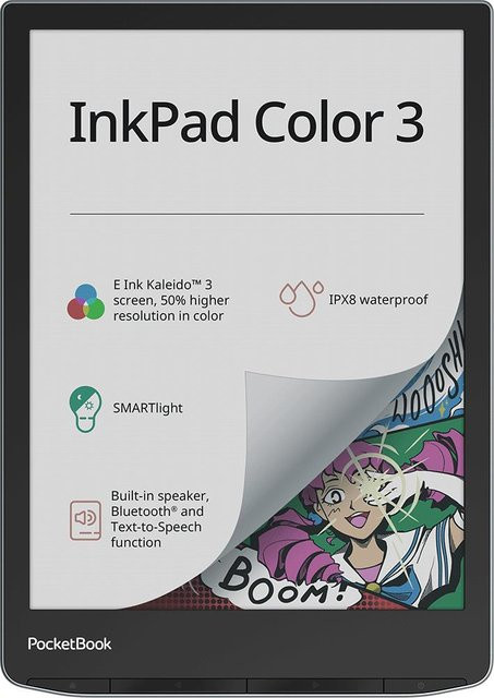 PocketBook InkPad Color 3 eBook-Reader mit 7.8 Zoll E Ink Kaleido 3 Display, 32GB Speicher, Grau - Bild 1