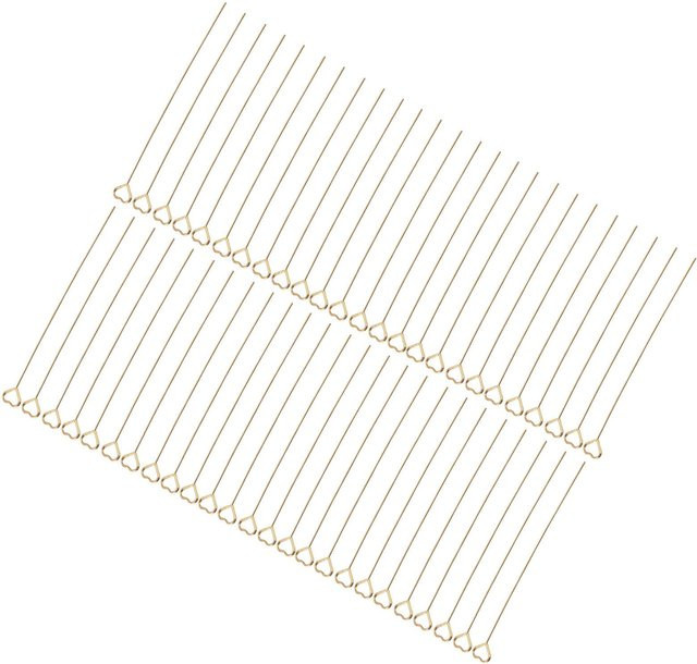 GoolRC Blumen-Picks-Clips aus Metall in Gold und Beige, 50 Stück, Floraler Tischkartenhalter und Foto-Memo-Halter, Höhe: 15,2 cm - Bild 1