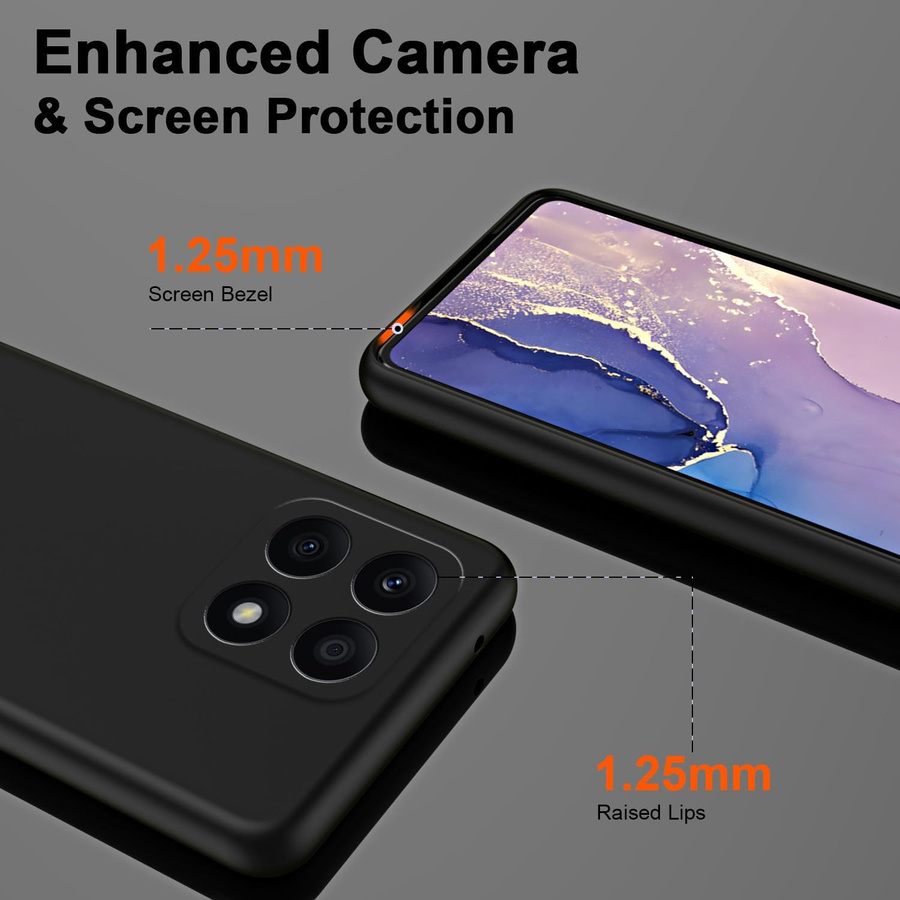 Flexible TPU Schutzhülle aus Flüssigsilikon für ZTE Blade A35 in Schwarz - Bild 3