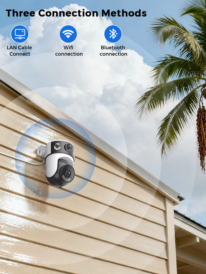BESDER O-Kam Pro 10MP PTZ Wifi IP Outdoor Überwachungskamera mit Dual-Bildschirm, Nachtsicht und AI Auto Tracking in Weiß - Bild 6